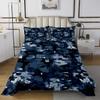 Pixelated Blocks Miners Kids Bedspread Queen Size,Army Caomo Military Video Games Coverlet Set,Girls Boys Room Decor,Camouflage Gamepad Modern Quilted Coverlet,Dark Blue Bedding Quilt,2 Pillowcases view 2
