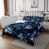 Pixelated Blocks Miners Kids Bedspread Queen Size,Army Caomo Military Video Games Coverlet Set,Girls Boys Room Decor,Camouflage Gamepad Modern Quilted Coverlet,Dark Blue Bedding Quilt,2 Pillowcases view 3
