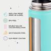 12oz Kids Water Bottle for School, Toddler Bottles with Straws, Stainless Steel Vacuum Insulated Water Bottle for Boys&Girls, Leak-Proof, BPA-Free, Blue + Green view 3