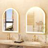 24"x36" Arched LED Bathroom Mirror - Anti-Fog, Dimmable, Gold Frame view 2