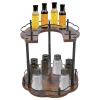 Mejuv 2-Tiers Spice Rack, Height Adjustable Lazy Susan, Retro Spice Organizer for Cabinet, 360 Rotating Carbon Steel Seasoning Turntable for Kitchen Pantry Restaurant view 1