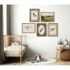Vintage Nursery Wall Art Kids Canvas Poster Baby Boy Room Wall Decor Green Rabbit Wall Art Bunny Bird Prints Deer Picture Farmhouse Painting Nursery Artwork for Bedroom 12x16 Inch Wood Framed Set of 5 view 3