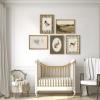 Vintage Nursery Wall Art Kids Canvas Poster Baby Boy Room Wall Decor Green Rabbit Wall Art Bunny Bird Prints Deer Picture Farmhouse Painting Nursery Artwork for Bedroom 12x16 Inch Wood Framed Set of 5 view 4