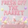 Balterever Fresh Off The Market Bridal Shower Decorations Pink Wildflower She is Fresh Off The Market Banner Garland Cupcake Cake Toppers for Adult Bridal Shower Bachelorette Wedding Party view 3