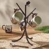 BLACK FOREST DECOR Pinecone Branch Metal Mug Rack  Rustic Aluminum Mug Holder with Pinecone & Branch Design  10x15 Inch Brown Kitchen Organizer & Display Stand view 1