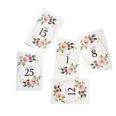 1-25 Floral Paper Cards Double-Sided Table Sign For Wedding Receptions Party For Wedding Reception Table