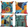 4 Pack Abstract Red Blue Yellow Vivid Circular Decor18x18 Pillow Cover, Throw Pillow Covers, Decorative Couch Pillow Covers, Pillowcase for Home Sofa Bedroom Farmhouse Office Car Seat Living Room view 1