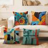 4 Pack Abstract Red Blue Yellow Vivid Circular Decor18x18 Pillow Cover, Throw Pillow Covers, Decorative Couch Pillow Covers, Pillowcase for Home Sofa Bedroom Farmhouse Office Car Seat Living Room view 3