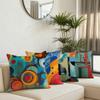 4 Pack Abstract Red Blue Yellow Vivid Circular Decor18x18 Pillow Cover, Throw Pillow Covers, Decorative Couch Pillow Covers, Pillowcase for Home Sofa Bedroom Farmhouse Office Car Seat Living Room view 4