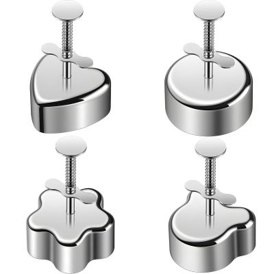 Vestamore 4 Pack Stainless Steel Molds for Rice Balls, Press Shapes Set with Bear, Flower, Heart, and Round Shapes for Kids Meals and Snacks