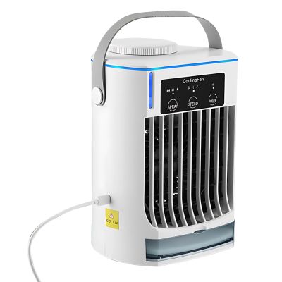 yeeplant Air Conditioner Portable Desk, 3-Speed Fan Quiet USB Plug-in, 16.91 Oz/500 Ml Water Tank, Mist & Speed Adjustable, Charging Type-C, for Dorm Office Bedroom
