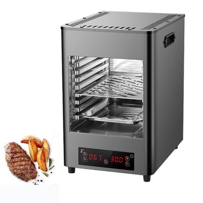 Commercial Electric Steak Grill, 1700W 8-Layer Portable Indoor Smokeless Steak Machine, Temperature Adjustable(100-800), for Beef Chicken Vegetables