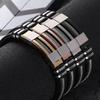 Trapat Handcrafted Multi-Layer Black Leather Bracelet with Stainless Steel Accents for Men view 4