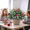 Christmas Tree Outdoor Prelit Christmas Tree Snow-Flocked Outdoor Xmas with Berries & Pinecones Urn Filler with Stake for Patio Yard Garden view 2