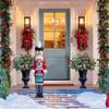 Christmas Tree Outdoor Prelit Christmas Tree Snow-Flocked Outdoor Xmas with Berries & Pinecones Urn Filler with Stake for Patio Yard Garden view 4