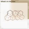 9 Bottle Wine Rack Countertop Rose Gold, Hexagonal Stylish Wine Organizer Metal, Standard Wine Bottles for Storage Space-Saving, No Required Assembly, Welded Sturdy Structure view 2