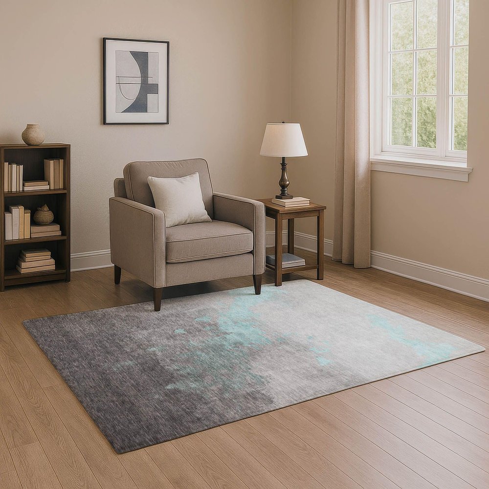 Addison Rugs Mayfield AMF1881 Teal 2'6" x 3'10" Indoor Premium Machine Washable Rug, Silky Soft, Easy Clean, Non Shedding, Bedroom, Living Room, Dining Room, Kitchen Rug
