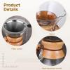 byepica Pour Over Coffee Maker Set, High Heat Resistant Glass, 800 Ml/27 Oz Capacity, Wooden Handle, Includes Stainless Steel Filter and 4 Coasters view 2