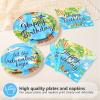 96Pcs Adventure Awaits Birthday Decorations Let The Adventure Begin Plates and Napkins Travel Theme Birthday Decor for Kids Boys World Map Graduation Travel Bday Baby Shower Party Supplies Serves 24 view 3