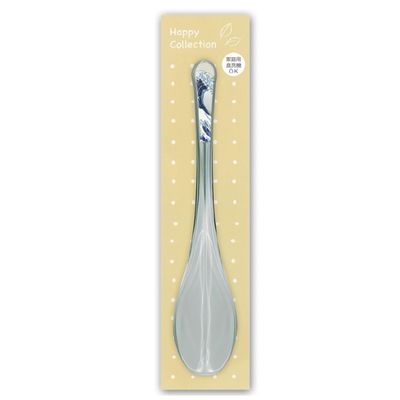 Aoba 553168 Spoon, Clear, Dishwasher Safe, The Inbound Japan Gift, Ukiyo-e, The Wave Off Kanagawa Approx. 7.1 inches (18 cm)