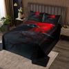 Erosebridal Halloween Crow Bedspread Sets for Kids Gothic Raven Quilt Set King Size Spooky Gothic Coverlet Set for Boys Teens Adult Bedroom Decor Red Moon Black Bedding Sets view 1