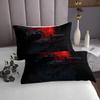 Erosebridal Halloween Crow Bedspread Sets for Kids Gothic Raven Quilt Set King Size Spooky Gothic Coverlet Set for Boys Teens Adult Bedroom Decor Red Moon Black Bedding Sets view 3