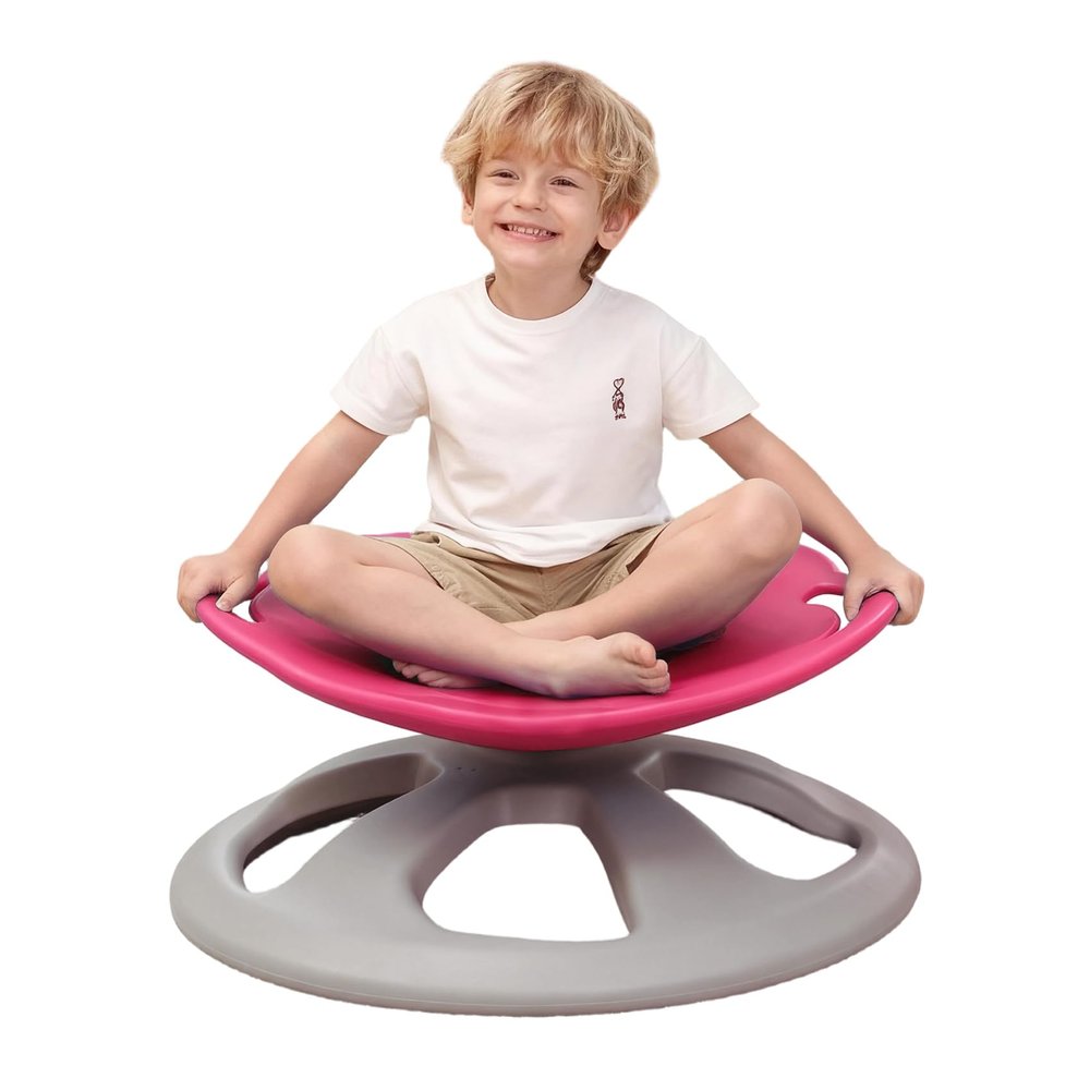 BABAMU Spinning Chair for Autistic Kids, Sensory Chair Upgrade Handle, Autism & ADHD Toys, Kid's Furniture, Autism Sensory Products for Kids (Bubblegum Pink)