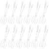 12 Pcs Clear Plastic Serving Tongs, Ideal for Salad and Buffet, Scissor Style for Parties view 1