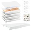 5 Pcs Wire Rack Covers 30x16x2.5 inch PVC Pantry Shelf Cover 0.31 inch Thick Removable Closet Wire Rack Shelf Covers,Decoration Kitchen Bathroom Office Shelving (Light Luxury White,30x16x2.5inch) view 1