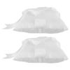 LOGOFUN 2PCS Wedding Ring Pillow Bowknot Bearer Cushion for Ceremony Proposal Celebration Party Decorations - White view 1
