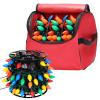 GHYKL Christmas Light Storage Bag, Heavy Duty Tear-proof 600D/Inside PVC Material with Reinforced Handles, 3 Reels Stores up to 175 Ft of Mini Tree Lights & Extension Cords view 1