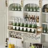 Adjustable Industrial Ceiling Wine Glass Rack - Hanging Bottle Holder with Glass Storage Shelf, Perfect for Stemware & Goblet Display, Space-Saving Wine Glass Organizer view 2
