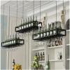 Adjustable Industrial Ceiling Wine Glass Rack - Hanging Bottle Holder with Glass Storage Shelf, Perfect for Stemware & Goblet Display, Space-Saving Wine Glass Organizer view 3