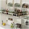 Adjustable Industrial Ceiling Wine Glass Rack - Hanging Bottle Holder with Glass Storage Shelf, Perfect for Stemware & Goblet Display, Space-Saving Wine Glass Organizer view 4