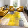 10x16 Washable Living Room Area Rug Aesthetic Modern Abstract Art Rug for Bedroom Diningroom Nursery Non Slip Carpet Neutral Stylish Guestroom Kitchen Stain Resistant Floor Mat Bright Yellow Gray view 2