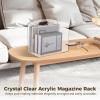 Kronabelle Modern Acrylic Magazine Organizer, Crystal Clear Holder with Convenient Handles, Standing File Storage Bin for Albums and Books, Supports Multiple Magazines view 2