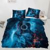 Guitar Bedding Set, Musical Instruments Duvet Cover Twin Ice and Fire Guitar Comforter Cover, Quilt Cover,Kids Teens Couple Adults Room Decor, Bedspreads Cover,2 Pillowcases(NO Comforter) view 1