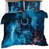Guitar Bedding Set, Musical Instruments Duvet Cover Twin Ice and Fire Guitar Comforter Cover, Quilt Cover,Kids Teens Couple Adults Room Decor, Bedspreads Cover,2 Pillowcases(NO Comforter) view 3