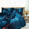 Guitar Bedding Set, Musical Instruments Duvet Cover Twin Ice and Fire Guitar Comforter Cover, Quilt Cover,Kids Teens Couple Adults Room Decor, Bedspreads Cover,2 Pillowcases(NO Comforter) view 4