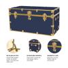 Rhino Trunk & Case Classic XXL College Trunk with Antique Brass Hardware, Soft Close - 36x18x18, Seats 1500+ lbs, USA Made Secure Dorm Footlocker, Home Storage, Steamer Style Blanket Chest view 4