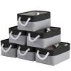 VQRTEXA Storage Baskets for Shelves 11.8x7.9x5.2 Inch, Foldable Fabric Storage Bins with Handles, Small Storage Baskets for Organizing Closet, Office, Home Organization (6-Pack, Black&Gray) view 1