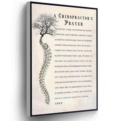 A Chiropractor'S Prayer Canvas Osteopathy Poster Spine Doctor Gift Wall Art Print For Living Room Bedroom Home Office Wall Decor(Stretched And Wood Framed 12 X 16)