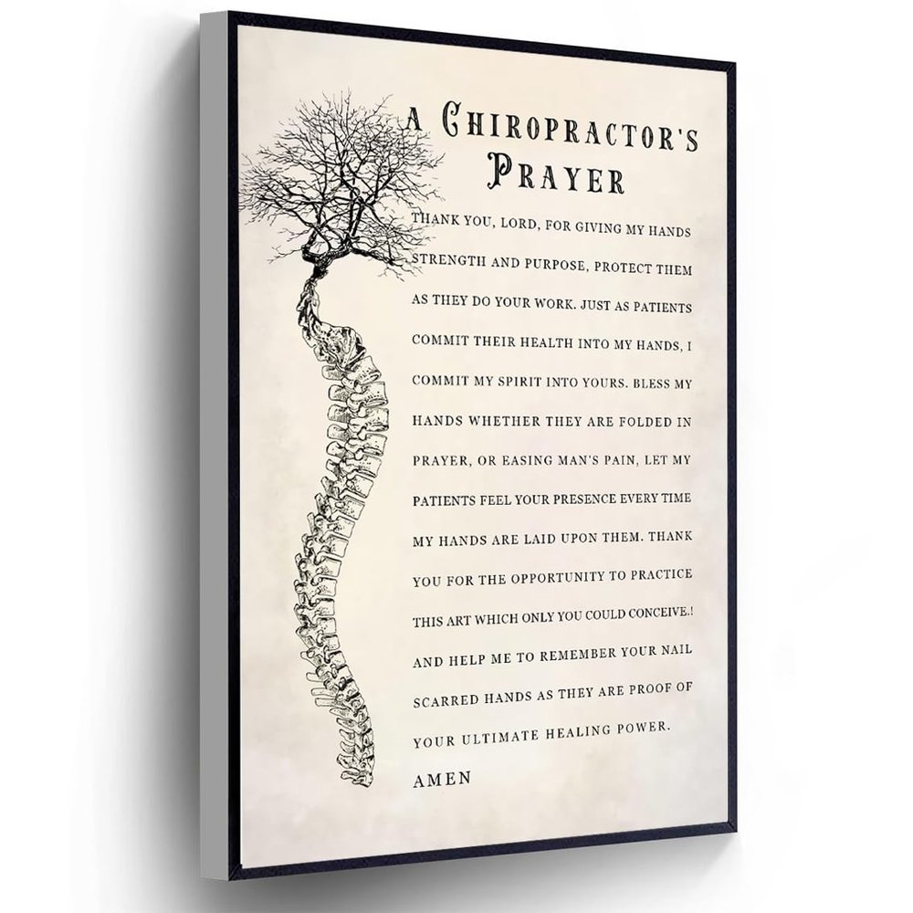 A Chiropractor'S Prayer Canvas Osteopathy Poster Spine Doctor Gift Wall Art Print For Living Room Bedroom Home Office Wall Decor(Stretched And Wood Framed 12 X 16)