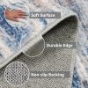 2'6''x10' Washable Runner Rugs for Hallway: Easy-to-Clean Abstract Runners for Entryway Bedroom - Stain and Water Resistant Rugs with Non-Slip Backing - Soft Low-Pile Carpet Navy Grey view 4