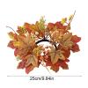 4pcs Fall Thanksgiving Candle Rings, 9.8Inch Maple Leaves Wreath Ring Holder Celebrates Harvest Day | Farmhouse Wreath for Festival Holiday Party Decoration view 3
