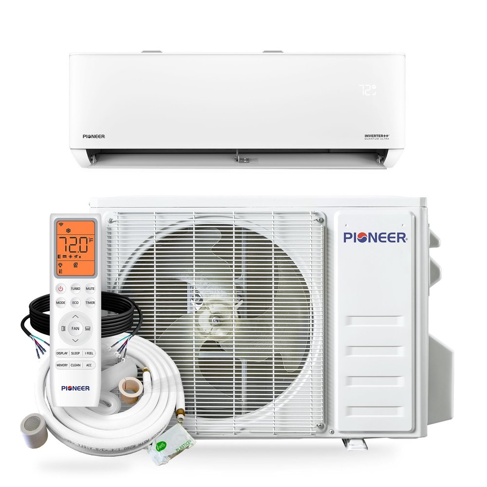Pioneer Quantum Ultra 9,000 BTU 24 SEER2 115V High-Wall Ductless Energy-Star Mini-Split Air Conditioner Inverter Heat Pump Full Set