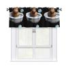 MSRHIUEF Highland Cow Baby Taking a Bath Printing Short Curtain with Valance Rod, 54x18in Light Filtering Window Treatment for Kitchen, Bathroom, Laundry Room, Studio view 1