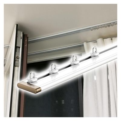 Curtain Tracks Rods, Aluminum Alloy Room Divider Curtain Rod With Pulleys, Ceiling Wall Mounted Heavy-duty Curtains Rails(White,12M/39.3FT)