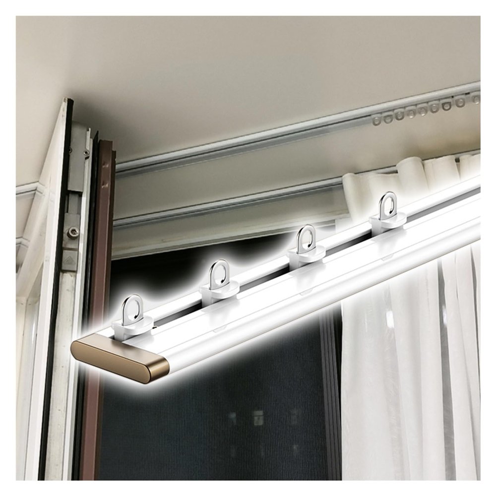 Curtain Tracks Rods, Aluminum Alloy Room Divider Curtain Rod With Pulleys, Ceiling Wall Mounted Heavy-duty Curtains Rails(White,12M/39.3FT)