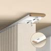 Curtain Tracks Rods, Aluminum Alloy Room Divider Curtain Rod With Pulleys, Ceiling Wall Mounted Heavy-duty Curtains Rails(White,12M/39.3FT) view 2